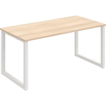 Psací stůl UJ O 1600 – Stůl jednací rovný délky 160 cm - Akát , Bílý kov