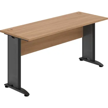 Psací stůl CE 1600 – Stůl pracovní rovný 160 cm, hl. 60 cm - Višeň , Višeň , Černý kov