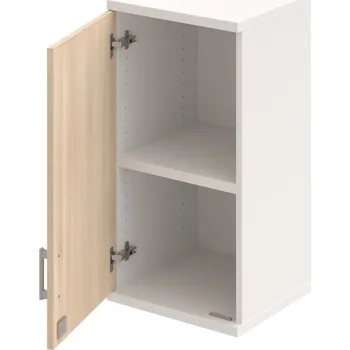 Policová skříň SZ 2 40 01 L H – Skříň policová dvéřová 76,8 × 40 cm - Akát , Bílá , USH – hranatá