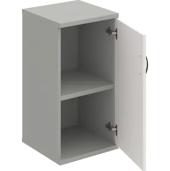 Policová skříň S 2 40 01 P – Skříň policová dvéřová 76,8 × 40 cm - Bílá , Šedá , UCO – černá