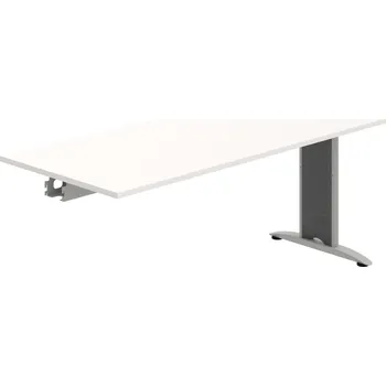 Jednací stůl FJ 1800 R – Stůl jednací řetězící rovný 180 cm - Bílá , Šedý kov