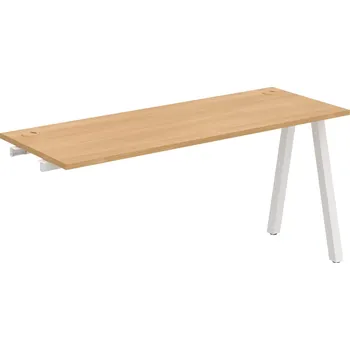 Psací stůl UE A 1600 R – Stůl pracovní délky 160 cm, hl 60 cm, k řetězení - Dub , Bílý kov