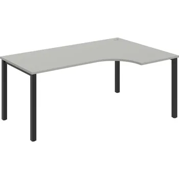 Psací stůl UE 1800 60 L – Stůl ergo 180×120 cm, levý - Šedá , Černý kov