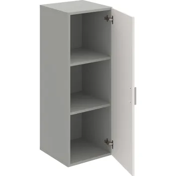 Policová skříň D 3 40 01 – Skříň policová dvéřová 111 × 40 cm - Bílá , Šedá , USH – hranatá