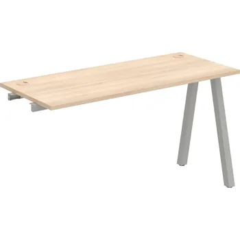 Psací stůl UE A 1400 R – Stůl pracovní délky 140 cm, hl 60 cm, k řetězení - Akát , Šedý kov