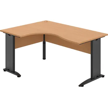 Psací stůl CE 2005 P – Stůl ergo pravý 160 × 120 cm - Buk , Buk , Černý kov