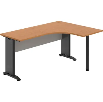 Psací stůl CE 60 L – Stůl ergo levý 160 × 120 cm - Olše , Šedá , Černý kov