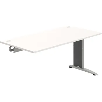 Psací stůl FS 1600 R – Stůl pracovní řetězící rovný 160 cm - Bílá , Šedý kov