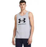 Tréninkové volné tílko pánské UNDER ARMOUR SPORTSTYLE LOGO TANK, Steel Light Heather / Black - M