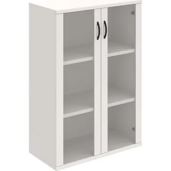 Policová skříň S 3 80 04 – Skříň policová dvéřová 115,2 × 80 cm - Bílá , Bílá , UCO – černá