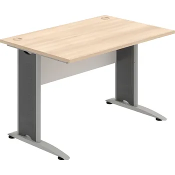 Psací stůl CS 1200 – Stůl pracovní rovný 120 cm - Akát , Bílá , Šedý kov