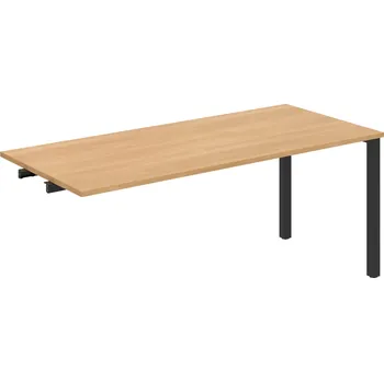 Psací stůl UJ 1800 R – Stůl jednací rovný délky 180 cm, k řetězení - Dub , Černý kov