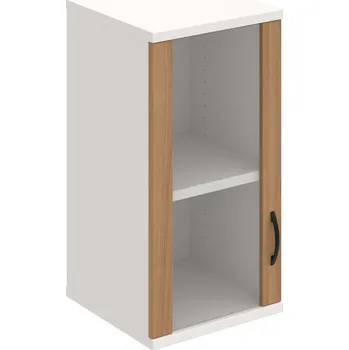 Policová skříň S 2 40 02 L H – Skříň policová dvéřová 76,8 × 40 cm - Višeň , Bílá , UCO – černá