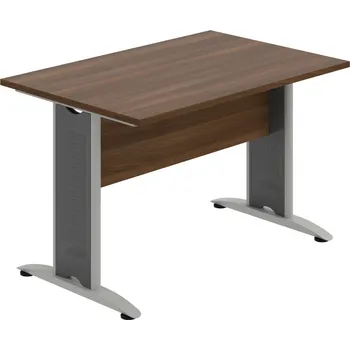 Jednací stůl CJ 1200 – Stůl jednací rovný 120 cm - Ořech , Ořech , Šedý kov