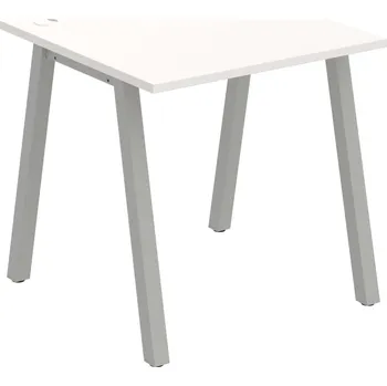 Psací stůl US A 800 – Stůl pracovní délky 80 cm - Bílá , Šedý kov