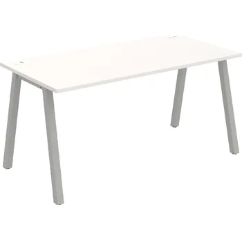 Psací stůl US A 1600 – Stůl pracovní délky 160 cm - Bílá , Šedý kov