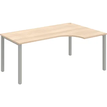 Psací stůl UE 1800 60 L – Stůl ergo 180×120 cm, levý - Akát , Šedý kov