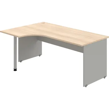 Psací stůl GE 1800 60 P – Stůl ergo 180 × 120 cm, pravý - Akát , Šedá , Šedý kov