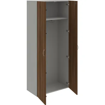 Policová skříň DZ 5 80 01 – Skříň šatní dvéřová 185 × 80 cm - Ořech , Šedá , USN – Hobis