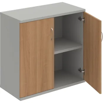 Policová skříň S 2 80 01 – Skříň policová dvéřová 76,8 × 80 cm - Višeň , Šedá , USN – Hobis