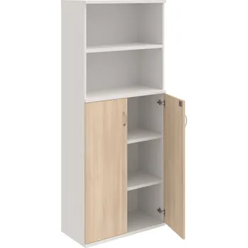 Policová skříň SZ 5 80 04 – Skříň policová dvéřová 192 × 80 cm - Akát , Bílá , USN – Hobis