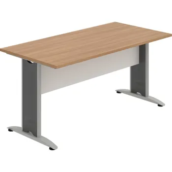 Jednací stůl CJ 1600 – Stůl jednací rovný 160 cm - Višeň , Bílá , Šedý kov