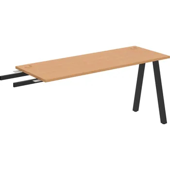 Psací stůl UE A 1600 RU – Stůl pracovní délky 160 cm, hl. 60 cm, k řetězení - Buk , Černý kov