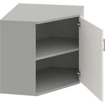 Policová skříň SRV 2 01 P – Skříň vnitřní roh pravá 76,8 cm - Bílá , Šedá , USH – hranatá