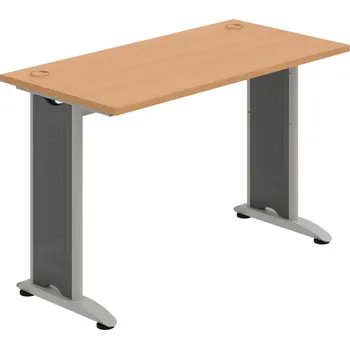 Psací stůl FE 1200 – Stůl pracovní rovný 120 cm, hl. 60 - Buk , Šedý kov