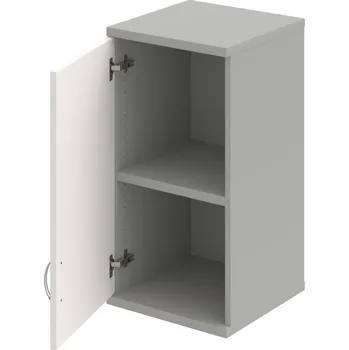 Policová skříň S 2 40 01 L H – Skříň policová dvéřová 76,8 × 40 cm - Bílá , Šedá , USN – Hobis