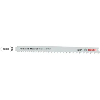 Pilový plátek BOSCH Pilový plátek pro přímočaré pily PRO Multi Material thick and thin T345XF, 132 mm, 2 ks 2608655101 free_store_pickup