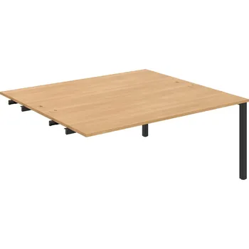 Psací stůl USD 1800 R – Stůl pracovní 180 × 160 cm, k řetězení - Dub , Černý kov