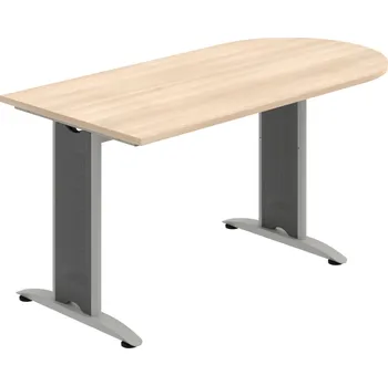 Jednací stůl FP 1600 1 – Stůl jednací oblouk 160 cm - Akát , Šedý kov
