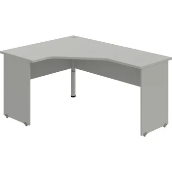 Psací stůl GEV 60 P – Stůl ergo pravý 160 × 120 cm - Šedá , Šedá , Šedý kov