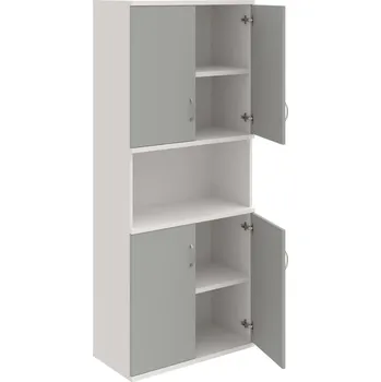 Policová skříň S 5 80 05 – Skříň policová dvéřová 192 × 80 cm - Šedá , Bílá , USN – Hobis