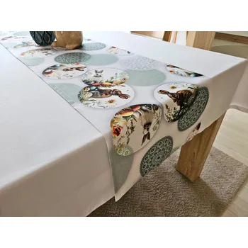Velikonoční dekorace Velikonoční běhoun s potiskem - Vzor 6 Rozměr běhounu (šířka x délka): 40x110cm