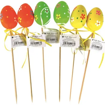 Velikonoční dekorace Anděl Vajíčko plastové 6 cm + špejle