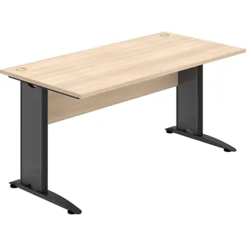 Psací stůl CS 1600 – Stůl pracovní rovný 160 cm - Akát , Akát , Černý kov