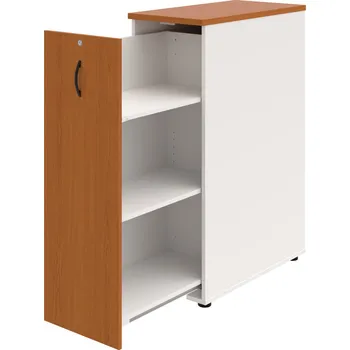 SPVZ 3 L – Skříňka ke stolu, šanonová, výsuvná, levá - Třešeň , Bílá , UCO – černá