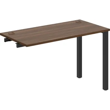 Psací stůl UE 1200 R – Stůl pracovní délky 120 cm, hl. 60 cm, k řetězení - Ořech , Černý kov