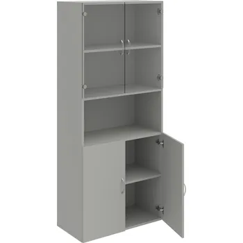 Policová skříň D 5 80 07 – Skříň policová dvéřová 185 × 80 cm - Šedá , Šedá , USN – Hobis