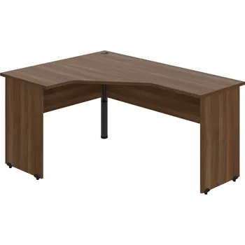 Psací stůl GEV 60 P – Stůl ergo pravý 160 × 120 cm - Ořech , Ořech , Černý kov