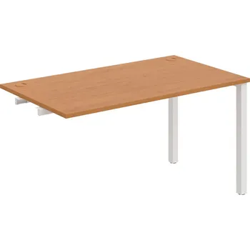 Psací stůl US 1400 R – Stůl pracovní délky 140 cm, k řetězení - Olše , Bílý kov