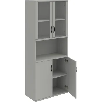 Policová skříň S 5 80 07 – Skříň policová dvéřová 192 × 80 cm - Šedá , Šedá , UCO – černá