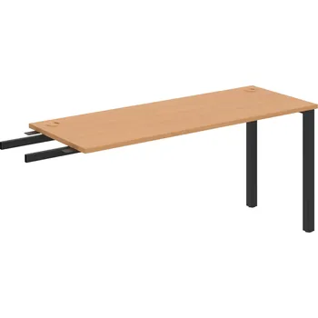 Psací stůl UE 1600 RU – Stůl pracovní délky 160 cm, hloubka 60 cm, k řetězení - Buk , Černý kov