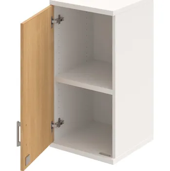 Policová skříň SZ 2 40 01 L H – Skříň policová dvéřová 76,8 × 40 cm - Dub , Bílá , USH – hranatá