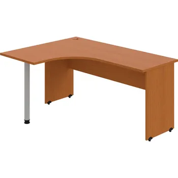 Psací stůl GE 60 P – Stůl ergo pravý 160 × 120 cm - Třešeň , Třešeň , Šedý kov