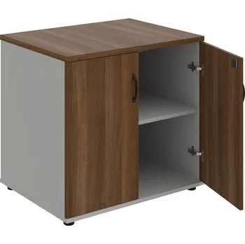 SPZ 80 60 P – Skříňka ke stolu, zavřená, š. 80 cm, léta podél - Ořech , Šedá , UCO – černá