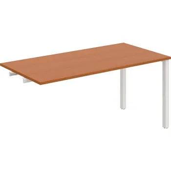 Psací stůl UJ 1600 R – Stůl jednací rovný délky 160 cm, k řetězení - Třešeň , Bílý kov