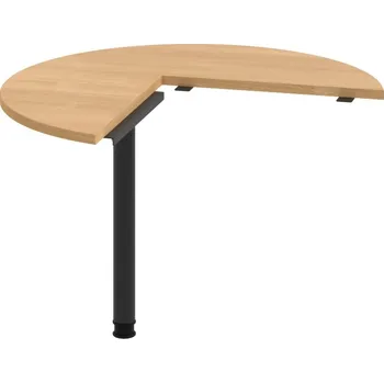 Psací stůl CP 21 L – Stůl jednací, levý, ø 100 cm - Dub , Černý kov